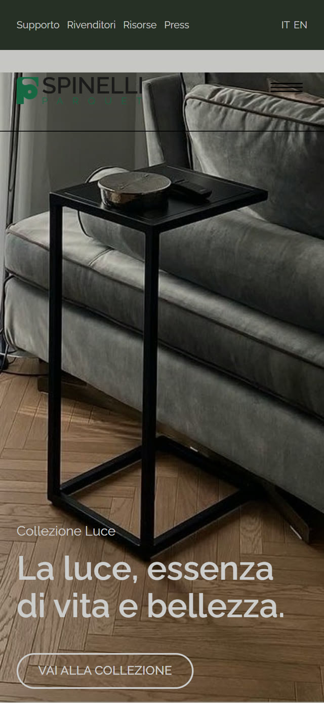 The Fratelli Spinelli website on mobile