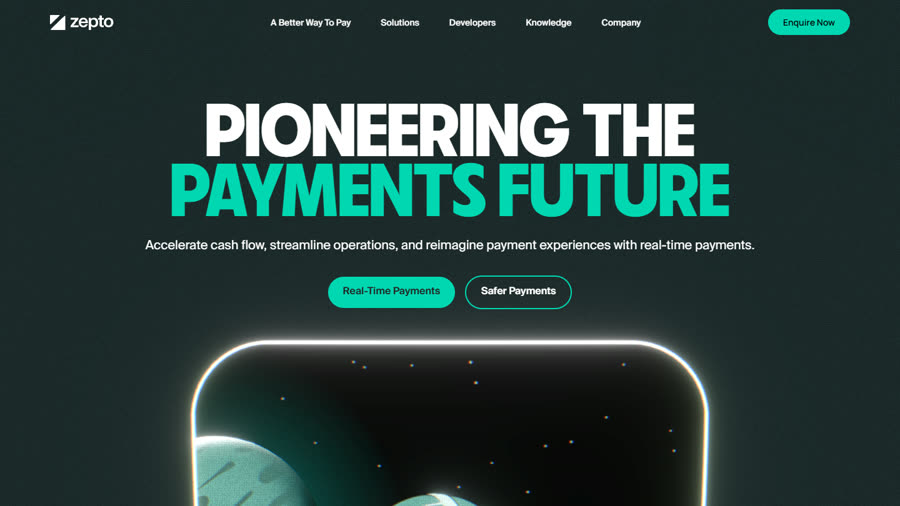 The Zepto website